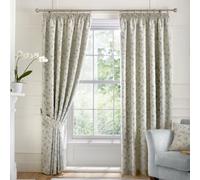 Curtina Bird Trail Woven Jacquard Pair Of Duck Egg Pencil Pleat Curtains