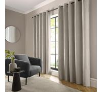 Curtina Boucle Chenille Woven Cream Blackout Eyelet Curtains