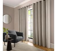 Curtina Boucle Chenille Woven Cream Blackout Eyelet Curtains