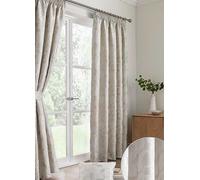 Curtina Bramford Pencil Pleat Jacquard Lined Curtains Green