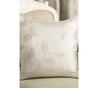 Curtina Natural Beige Cushion (43 x 43cm) - Cream Floral Luxury Jacquard Cushion in Ivory for Bedroom & Living Room - Inserts With Covers Included