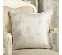 Curtina Natural Beige Cushion (43 x 43cm) - Cream Floral Luxury Jacquard Cushion in Ivory for Bedroom & Living Room - Inserts With Covers Included