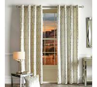 Curtina Darla Ivory Velvet Pair Of Eyelet Curtains