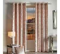Curtina Darla Light Pink Velvet Pair Of Eyelet Curtains