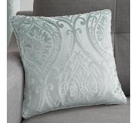 Curtina - Duck Egg Blue Damask Cushion (43 x 43cm) - Light Blue Floral Cushion for Living Room/Bedroom - Blue Filled Cushion (Cushions with Covers Included) - Matching Curtains Available