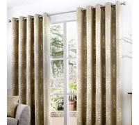 Curtina Elmwood Metallic Sheen Jacquard Pair Of Eyelet Curtains