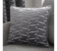 Curtina Kendal Charcoal Retro Geo Jacquard Woven Filled Cushion