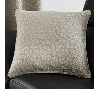 Curtina Leopard-Cushion Cover, Jacquard Woven Stone, 43x43cm (17x17")
