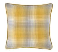 Curtina Lincoln Check-Jaquard Filled Cushion, Ochre, 43x43cm