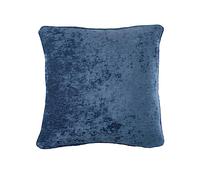 Curtina Navy Blue Woven Cushion 43 x 43cm - Textured Chenille Design, Filled Scatter Pillow in Dark Blue for Living Room and Bedroom