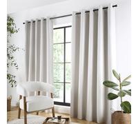 Curtina Plain Twill Woven Natural Blackout Eyelet Curtains