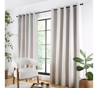 Curtina Plain Twill Woven Natural Blackout Eyelet Curtains