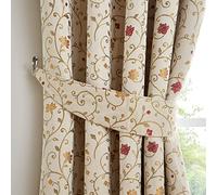 Curtina - Renata - Pair Of Curtain Tiebacks in Natural & Red