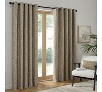 Curtina Talon Eyelet Curtains 66 x 90 Inch (168 x 229cm) - Natural Textured Jacquard Weave Curtains, Light Filtering Recycled Polyester for Living Room