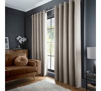 Curtina Velvet Chenille Velvet Natural Dimout Eyelet Curtains