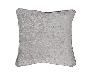 Curtina Woven Cushion (43 x 43cm) - Light Grey Textured Chenille Cushion for Living Room/Bedroom - Luxury Weave with Inserts Included