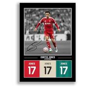 Curtis Jones Liverpool Signed Photo Poster Print Picture Display Framed Autograph Memorabilia for Football Fans Gift England (Black A4 Poster Only)