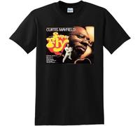 Curtis Mayfield T Shirt Superfly Vinyl cd Cover tee Small Medium L or XL Black