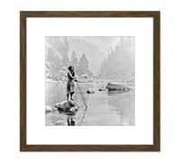 Curtis Native American Hupa Smoky Day Sugar Bowl Photo 8X8 Inch Square Wooden Framed Wall Art Print Picture with Mount Artery8 Brown One Size