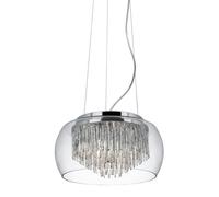 curva 4 lights glass ceiling pendant light in chrome