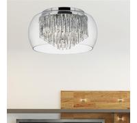 curva 4 lights glass flush ceiling light in chrome