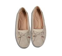 Curvahouse Orthopedic Leather Shoes for Women, Lightweight, Anti-Slip, Breathable for Women, Bow-Knot Flats Loafers (A02,6)