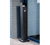 Curvaso 10Kg Black Silver | Free Standing | Heavy Duty Stainless Steel Litter Bin Removable| Commercial Outdoor Indoor Rubbish Bin Dust | Cigarette Ashtray Stand (Black)