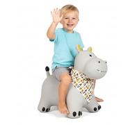 Curvaso Animal Bouncy Hopper with Pump for Kids Inflatable Ride-On Toy, Indoor & Outdoor, Horace the Hippo