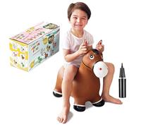 Curvaso Animal Bouncy Hopper with Pump for Kids Inflatable Ride-On Toys Gift, Indoor & Outdoor, Brown Horse