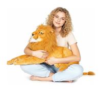 Curvaso Animal Plushies Lion Soft Plush Toys Cuddly Stuffed Giant Big Large Size Doll Kids Gift Present
