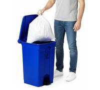Curvaso Eco-Friendly Blue Pedal Bin, 45L Large Plastic Waste Bin, Perfect for Home & Office Recycling