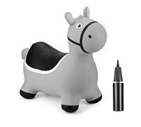 Curvaso Grey Donkey Animal Bouncy Jump Space Hopper Inflatable Ride On Kids Children's Fun Toy Gift For Boys Girls Indoors Outdoors Pump Included PA15399