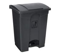 Curvaso HQ PREMIUM GREY PEDAL BIN STEP ON WASTE DISPOSAL COMMERCIAL MEDICAL KITCHEN PLASTIC PROFESSIONAL RECYCLE RECYCLING FOOD CLINICAL MULTI PURPOSE INDOOR OUTDOOR (45L GREY)