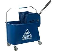 Curvaso Kentucky Mop Bucket Set 20L Heavy Duty Floor Cleaning with Wringer System, Pole & 2 Mop Heads Commercial Grade Home, School, Office & Shops, Blue Bucket Only