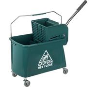 Curvaso Kentucky Mop Bucket Set 20L Heavy Duty Floor Cleaning with Wringer System, Pole & 2 Mop Heads Commercial Grade Home, School, Office & Shops (Green Bucket Only)