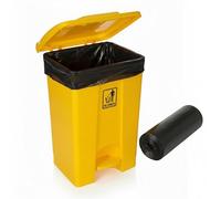 Curvaso Premium Pedal Bin Hands-Free Step On Waste Bin for Kitchen, Home & Office Commercial | Large Recycling Trash Can Indoor Outdoor Use (Yellow (with Bin Bags), 45 Litre)