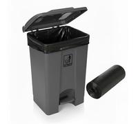 Curvaso Premium Pedal Bin Hands-Free Step On Waste Bin for Kitchen, Home & Office Commercial | Large Recycling Trash Can Indoor Outdoor Use (Grey (with Bin Bags), 45 Litre)