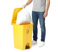 Curvaso Yellow Home Kitchen Waste Bin, Large 68L Rubbish Bin with Foot Pedal, Ideal for General Household Use Dustbin