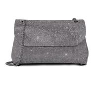 CurvChic Clutch Purses for Women Crossbody Purse Rhinestone Evening Bag Wedding Cocktail Party Shoulder Bags, Gunmetal Gray
