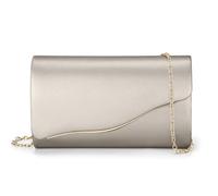 CurvChic Clutch Purses for Women Saffiano PU Leather Evening Bag Formal Crossbody Cocktail Handbag for Wedding Guest, Prom, Silver