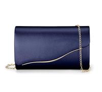 CurvChic Clutch Purses for Women Saffiano PU Leather Evening Bag Formal Crossbody Cocktail Handbag for Wedding Guest, Prom, Navy Blue