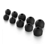 CURVD Earplug Replacement Tips Set, 5 Pairs XXS/XS/S/M/L, Noise Reduction Earbud Replacement Tips Soft Flexible Silicone Eartips Including XXS for the Smallest Ears, Earphones & Ear Buds (Black)