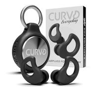 CURVD Everyday Earplugs + Case Clip Bundle, The Perfect earplug for Sleep, Travel, Noise Sensitivity/canceling + Case Clip Package Portable Waterproof Container & Silicone Sleeve for Ear Plugs(Black)