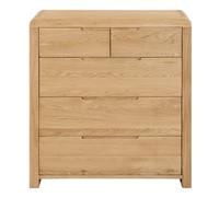 Curve 5 Drawer Chest - Oak
