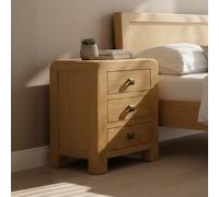 Curve Bedside Cabinet - 3 Drawer - Oak