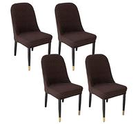 Curve Chair Covers, Polar Fleece Stretch Replaceable Washable Durable Dining Chair Protector Cover, for Home Hotel,J,4pcs