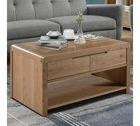 Curve Coffee Table - 2 Drawer - Oak