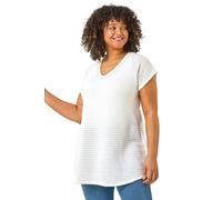 Curve Crochet V-Neck Stretch Top Roman Ivory 26-28