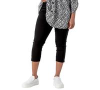 Roman Originals Plus Size Cropped Trousers for Women UK Ladies Curve Capri Leggings Summer Pants Short Crop Stretch 3/4 Length Three Quarter Pedal Pusher Clothes Elasticated - Black - Size 30