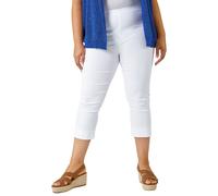 Curve Cropped Elastic Waist Stretch Trouser Roman White 20